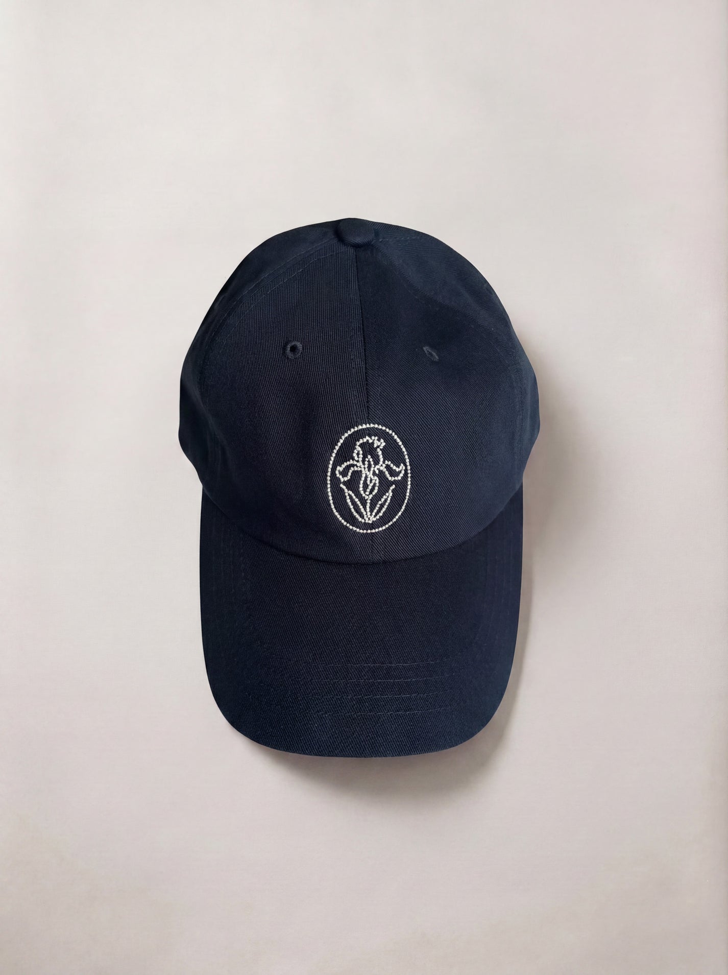 NAVY FLOWER BALL CAP
