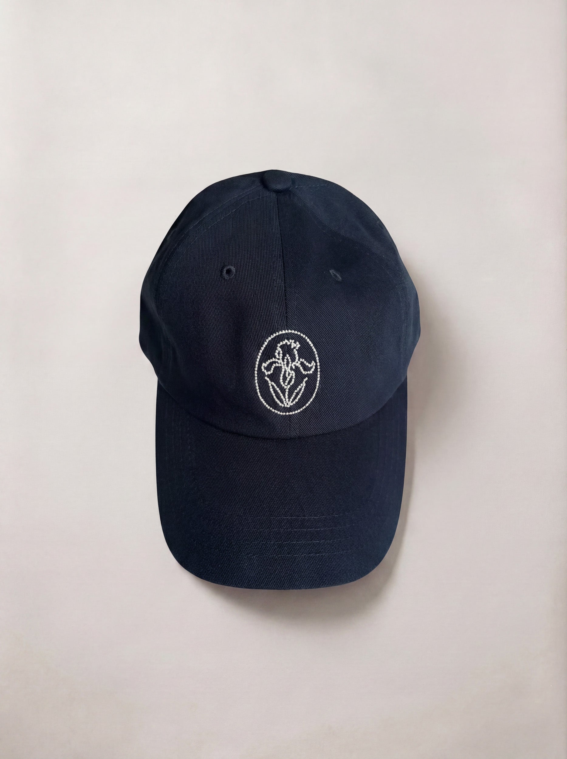 NAVY FLOWER BALL CAP