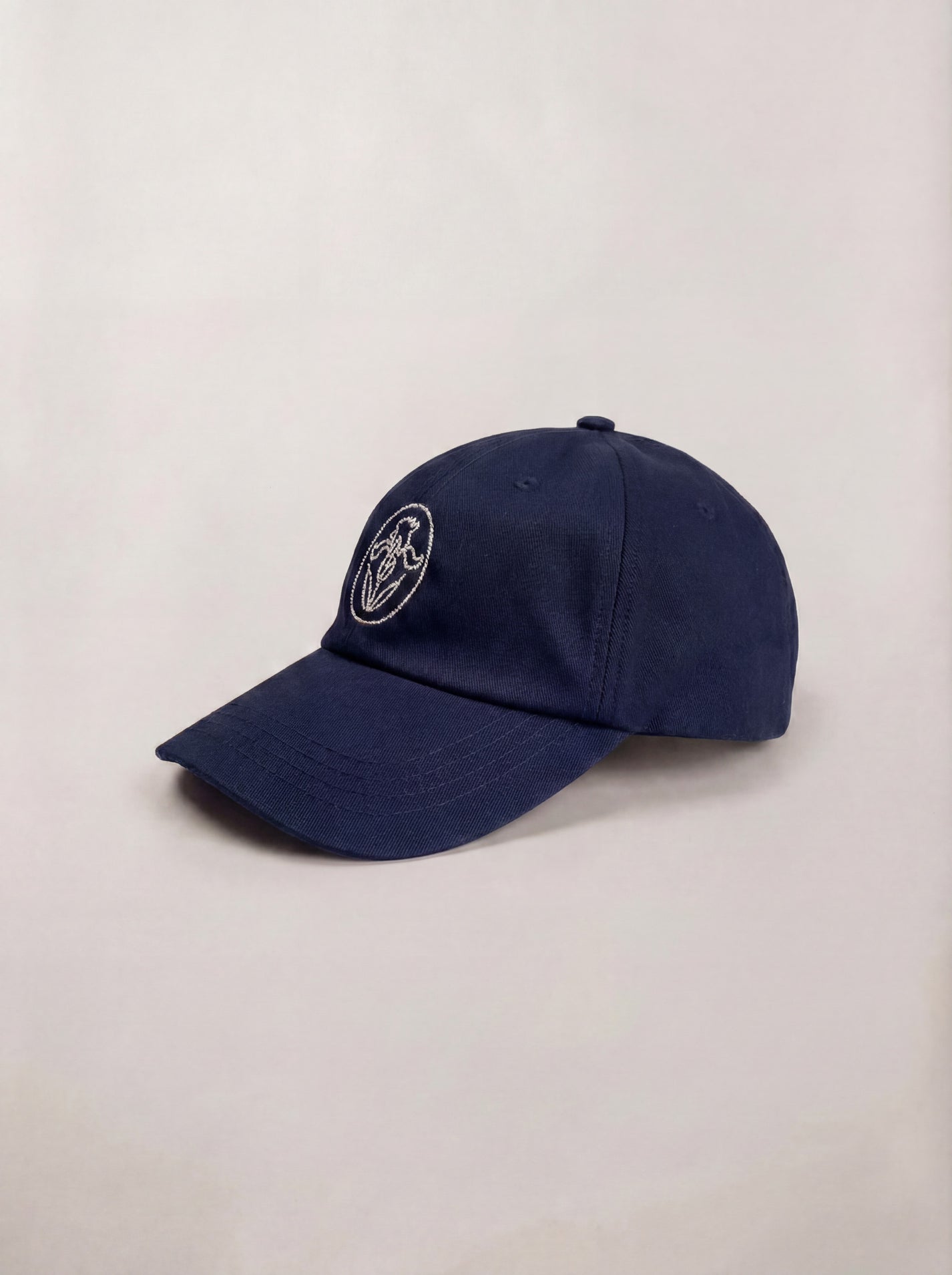 NAVY FLOWER BALL CAP